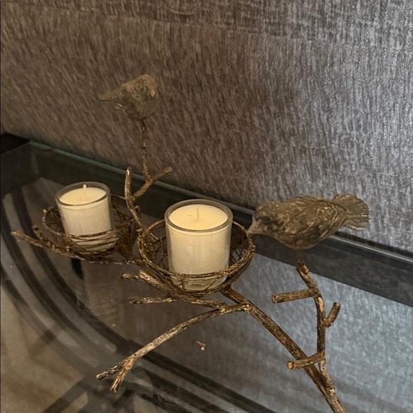 Vintage Rustic Iron Bird Branch/Nest Candle Holder - Picture 3 of 6